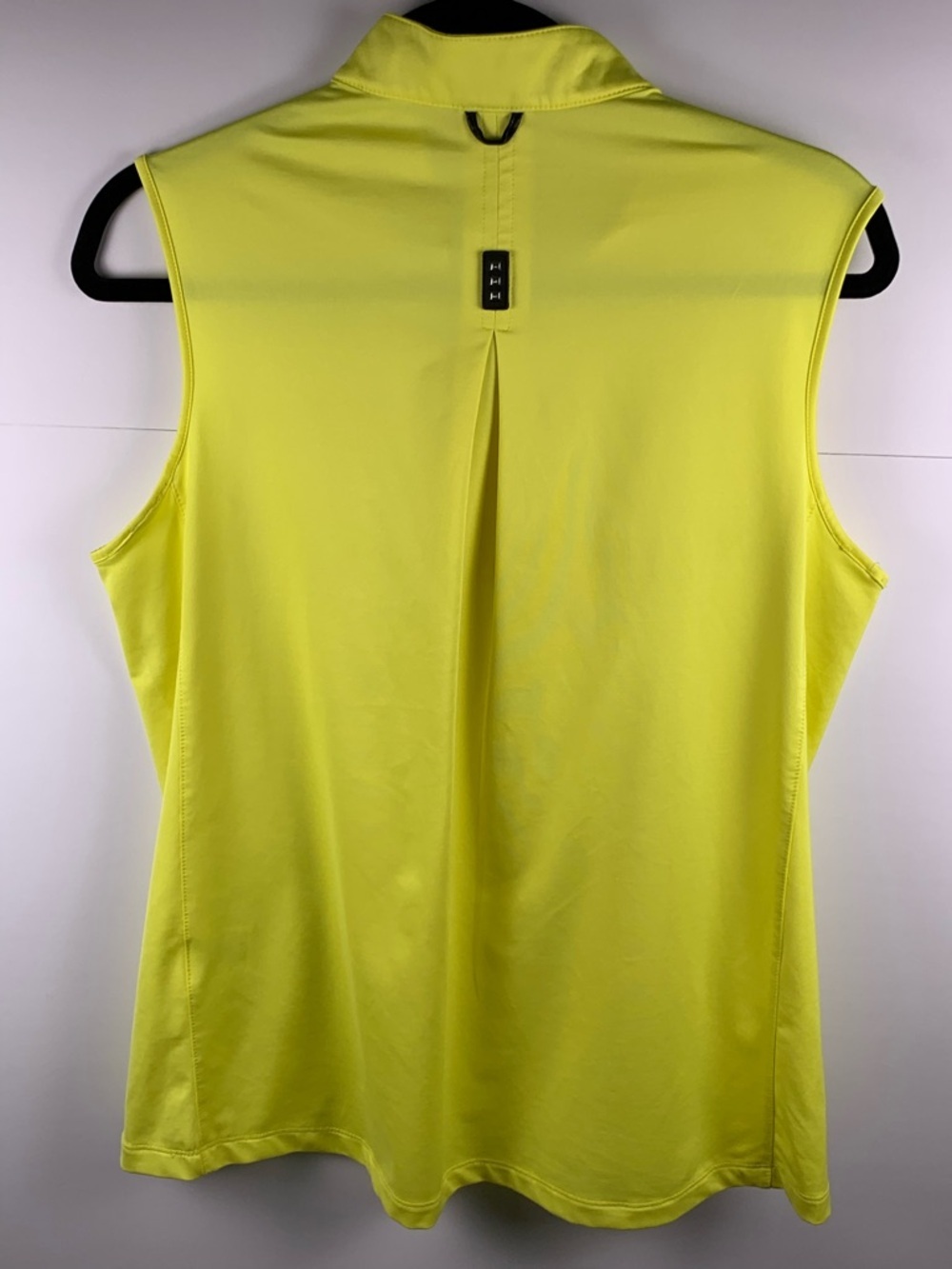 Jamie Sadock Womens M Golf Top Neon Yellow Sleeveless 1/4 Zip Stretch Pocket - Picture 6 of 12